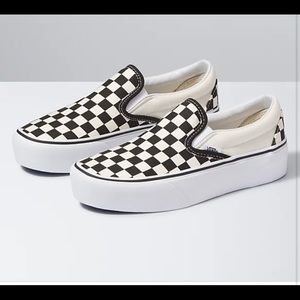 platform checkered vans